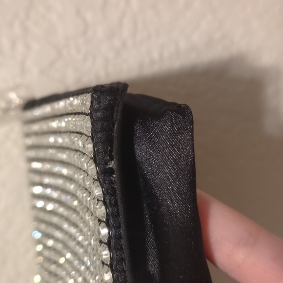 Amber Sceats Stella crystal silver rhinestone crossbody shoulder clutch bag - Picture 15 of 16